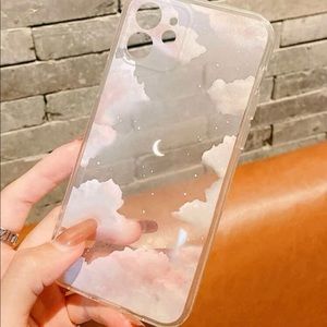 4/$22 Trendy Moon and Clouds Clear Phone Case